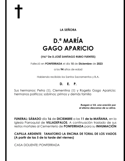 MARIA GAGO APARICIO