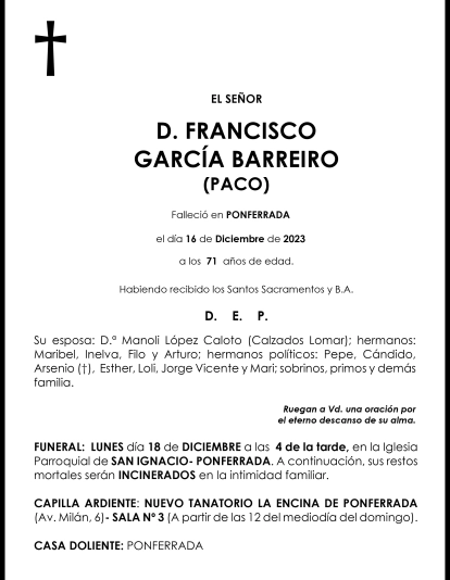 FRANCISCO GARCIA BARREIRO