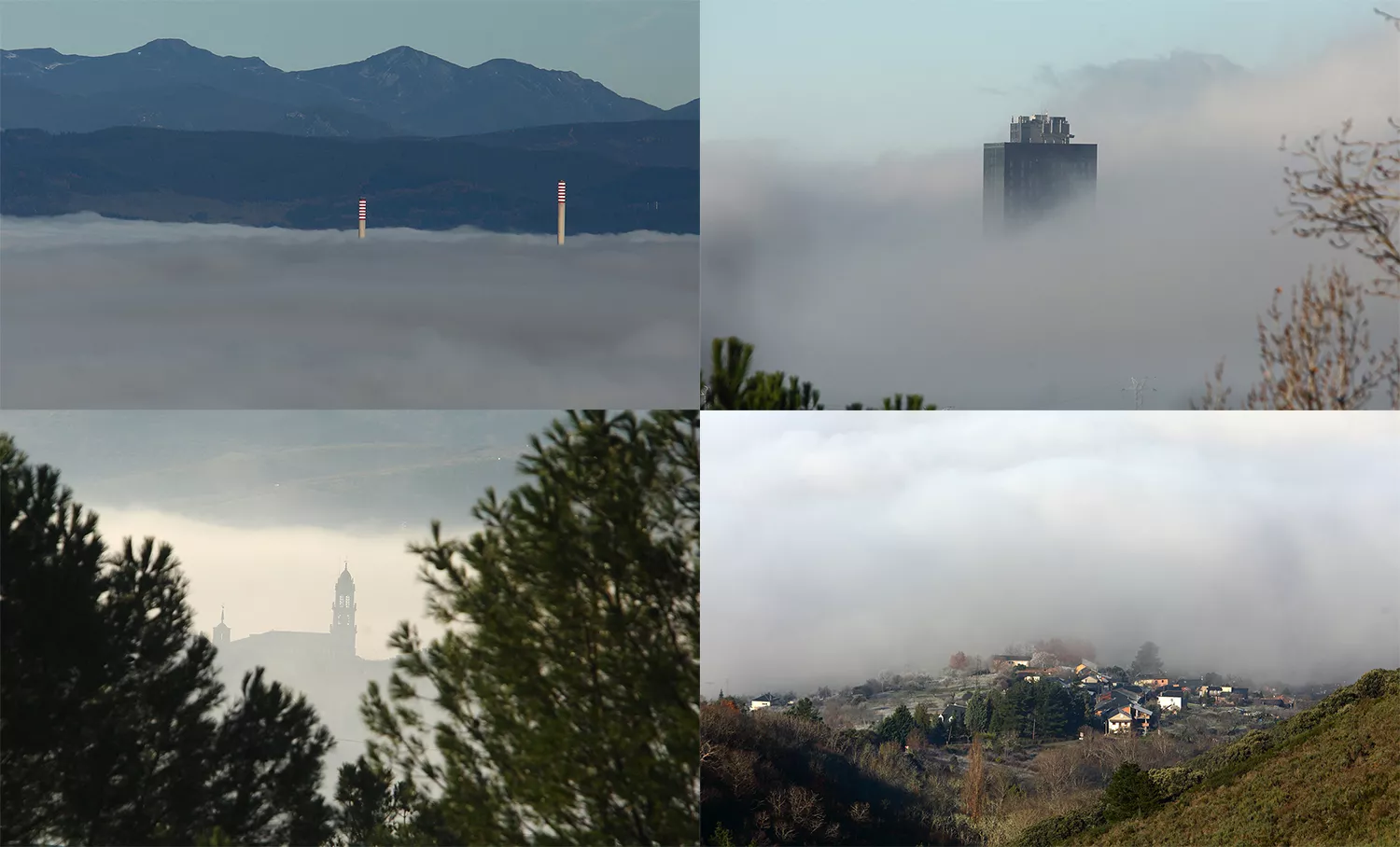 Días de frío y niebla en Ponferrada y El Bierzo