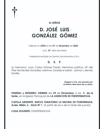 JOSE LUIS GONZALEZ GOMEZ