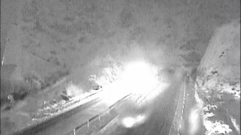 Imagen de la nieve en las carreteras de León