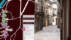 Obras en la calle del agua de Villafranca del Bierzo