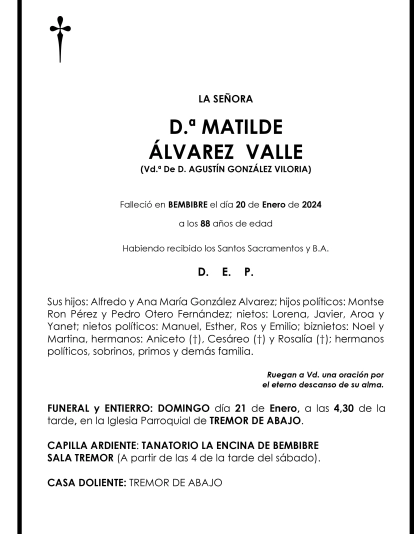 MATILDE ALVAREZ VALLE