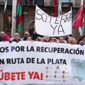 Concentración en Astorga por la recuperación de la vía ferroviaria de la Ruta de la Plata | Campillo (ICAL)