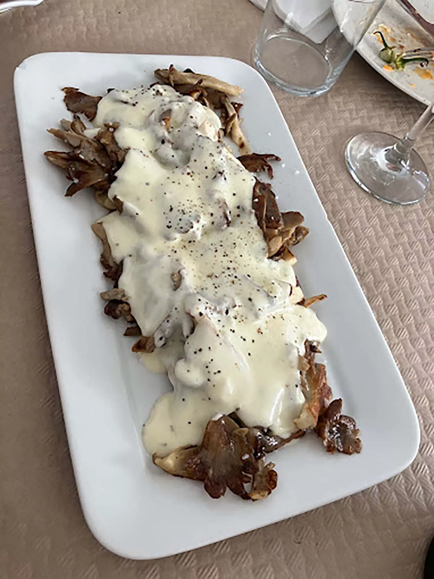 Setas con queso de La Taberna de Cacabelos