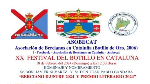ASOBECAT nombrará 'Berciano Ilustre' al bodeguero Javier Álvarez y 'Premio Literario' al escritor Juan Pablo Gándara en su Festival del Botillo