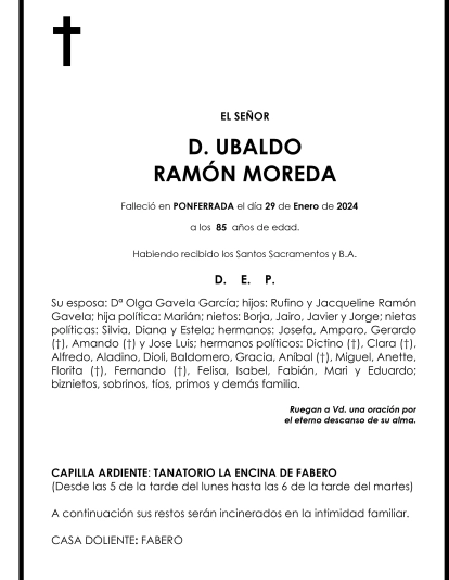 UBALDO RAMON MOREDA