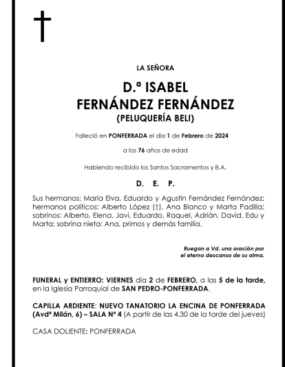 ISABEL FERNANDEZ FERNANDEZ