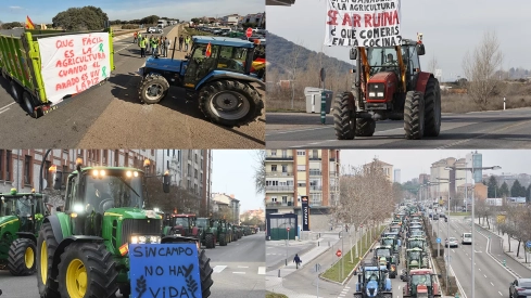 Casi 4.000 tractores llevan su protesta este martes a las carreteras y calles de Castilla y León
