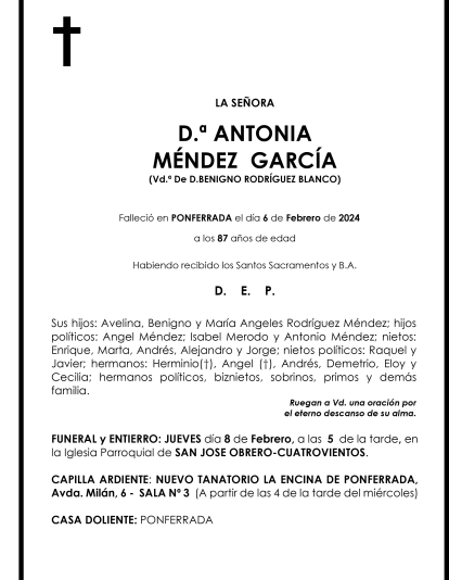 ANTONIA MENDEZ GARCIA