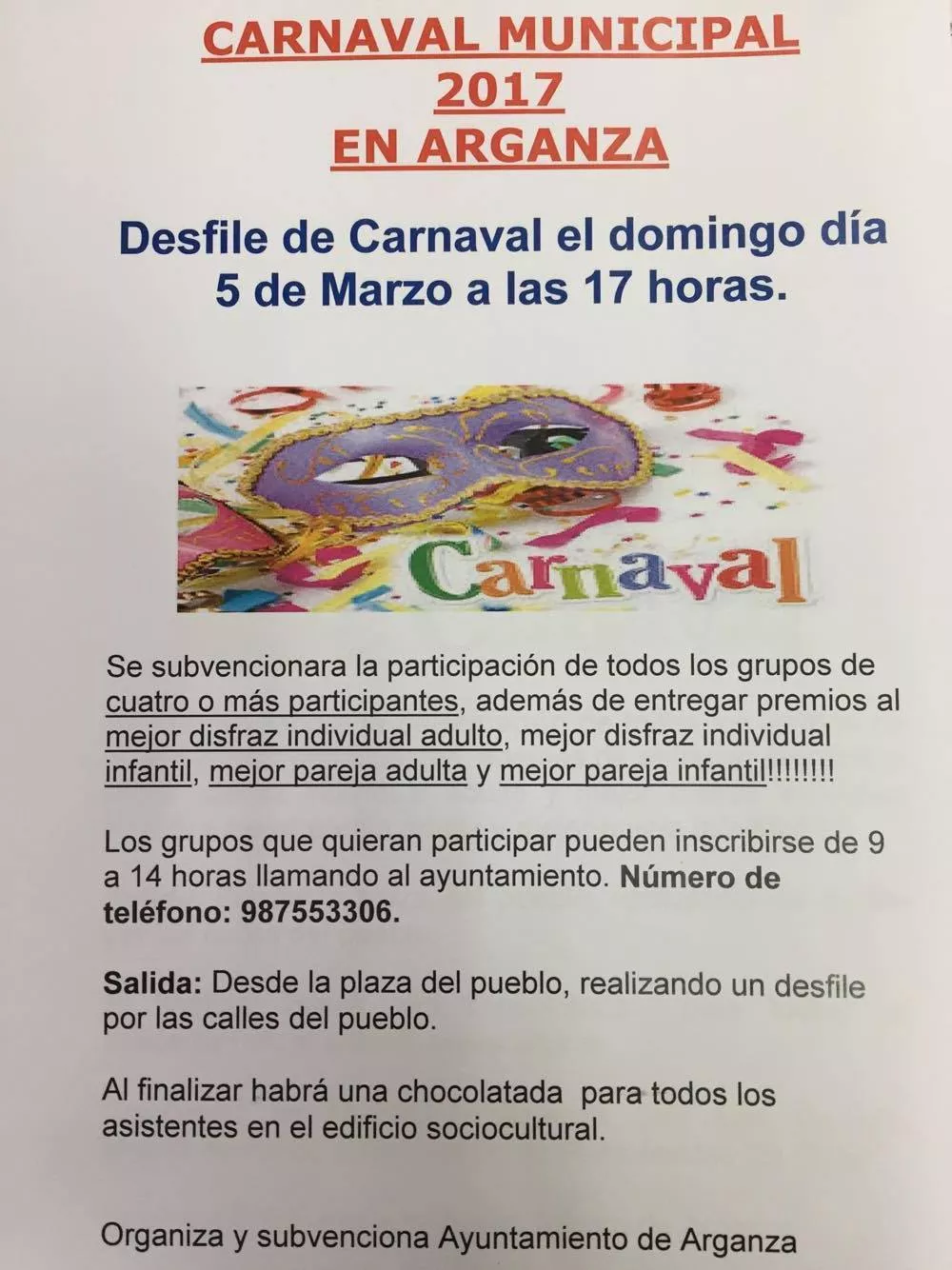 Cartel Carnaval Arganza 2024