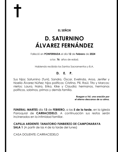 SATURNINO ÁLVAREZ FERNÁNDEZ