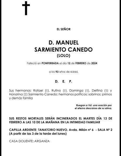 MANUEL SARMIENTO CANEDO