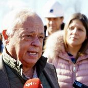 El consejero de Cultura y Turismo visita la restauración del Puente Canto de Sahagún | Campillo (ICAL)