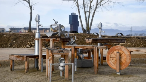 Zona de juegos de madera de Ponferrada