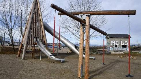 Zona de juegos de madera de Ponferrada