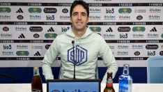 Vélez en la previa del partido entre la Cultural y la Ponferradina.