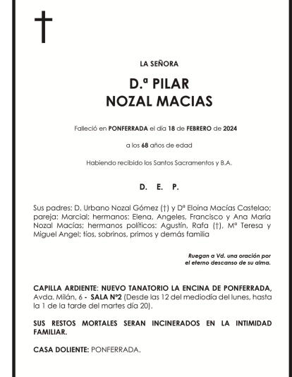 PILAR NOZAL MACIAS