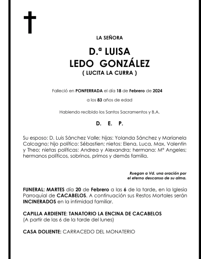 LUISA LEDO GONZÁLEZ ( LUCITA LA CURRA )