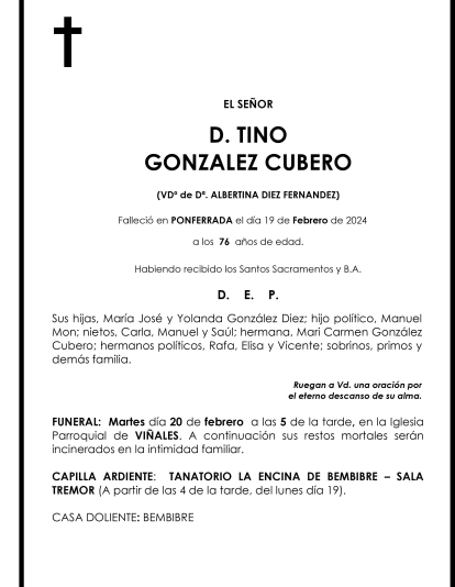 TINO GONZALEZ CUBERO