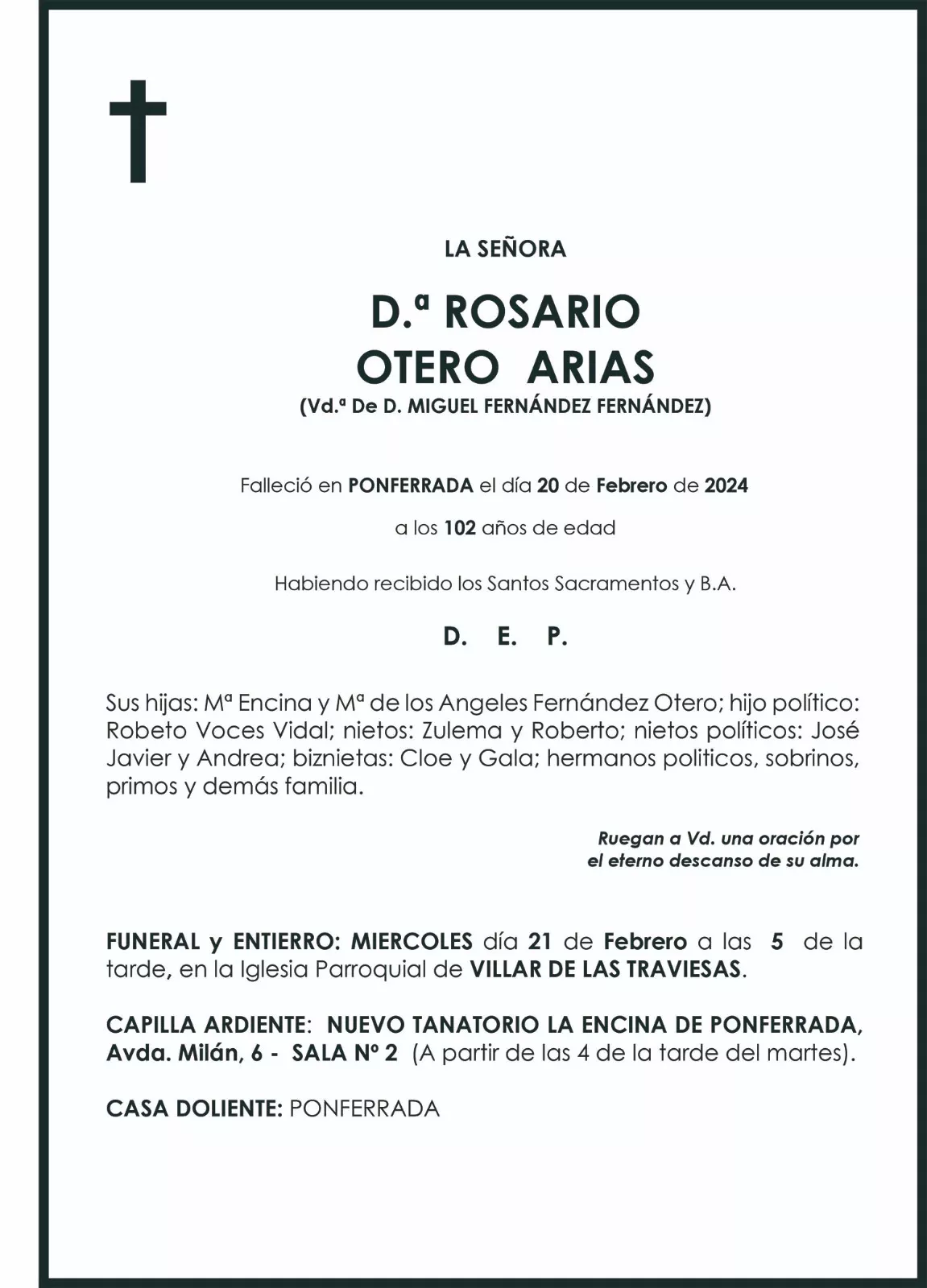 ROSARIO OTERO ARIAS