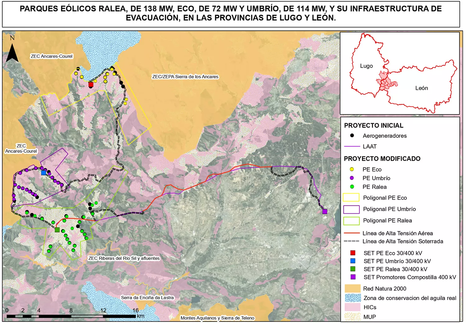 Rechazan la construcción de tres parques eólicos entre El Bierzo y Lugo por los daños sobre la fauna, vegetación y paisaje