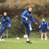 Último entrenamiento de la Ponferradina antes del partido contra la Real Sociedad B