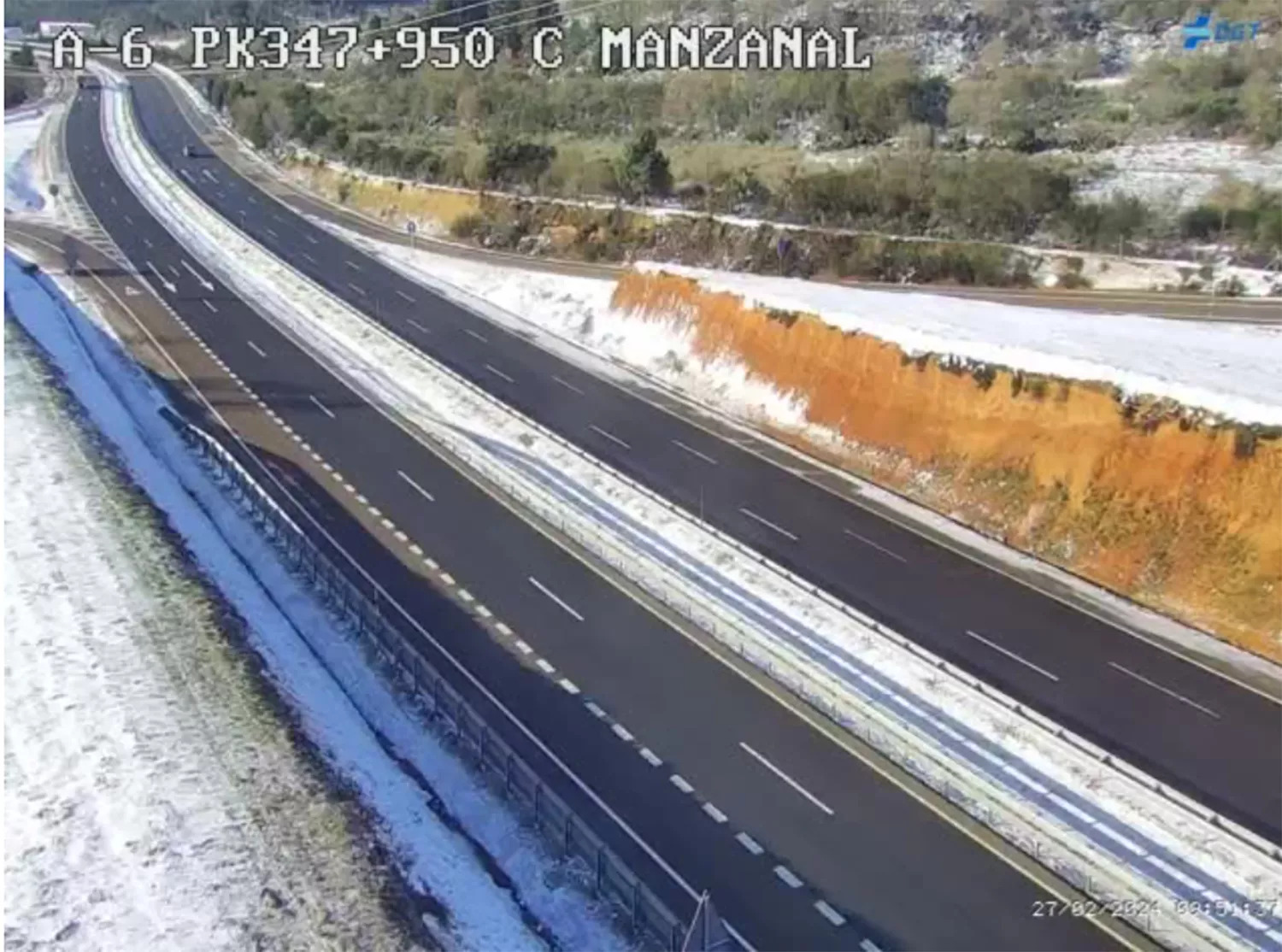 Tráfico este martes en la A 6 a la altura del Manzanal