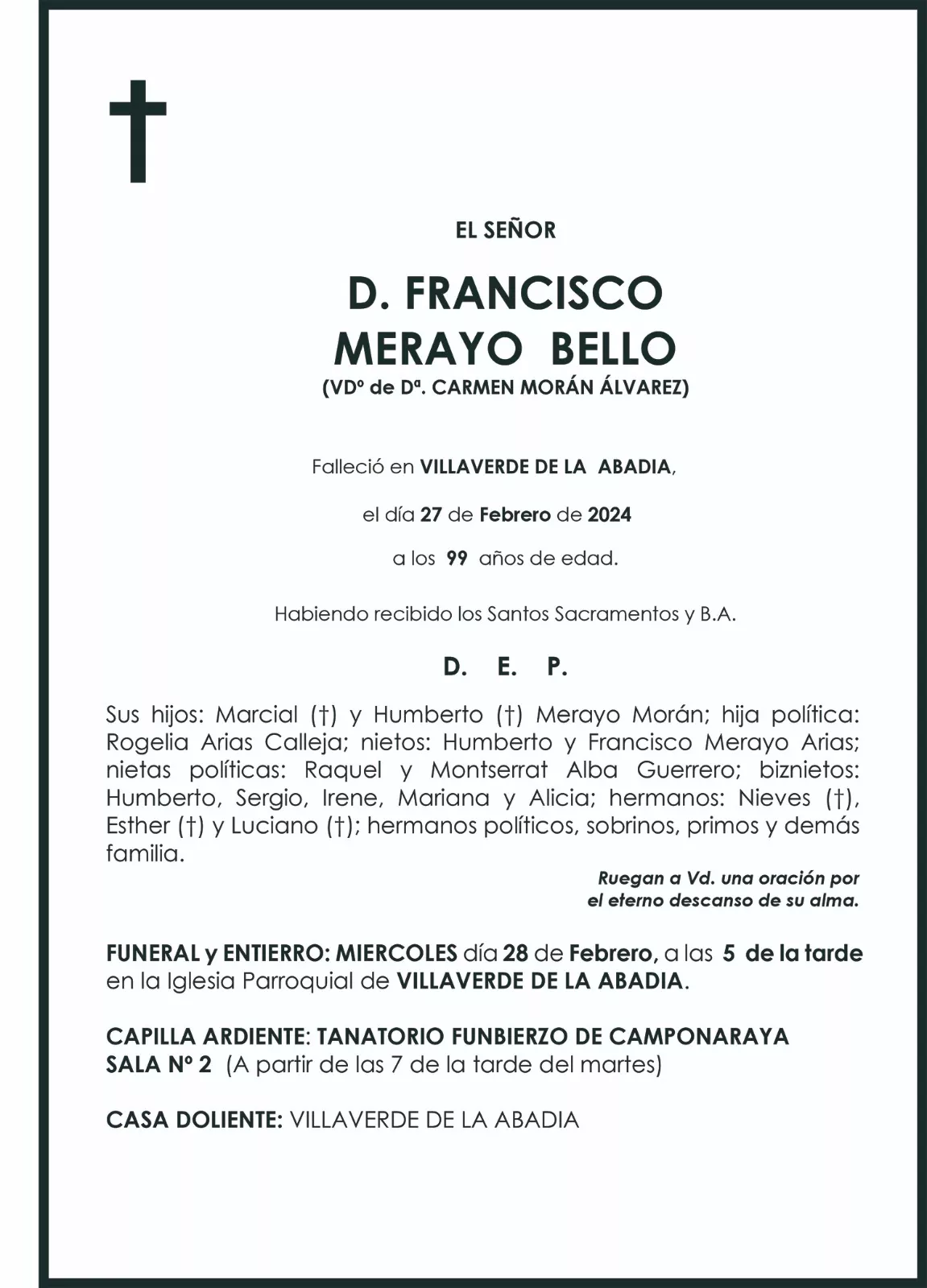 FRANCISCO MERAYO BELLO