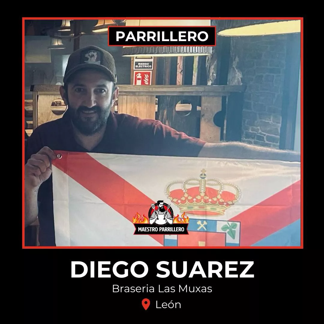 El ponferradino Diego Suárez de Las Muxas Brasería pondrá los fogones 'al rojo vivo' por el título de mejor parrillero de España. El ponferradino Diego Suárez de Las Muxas Brasería pondrá los fogones 'al rojo vivo' por el título de mejor parrillero de España.