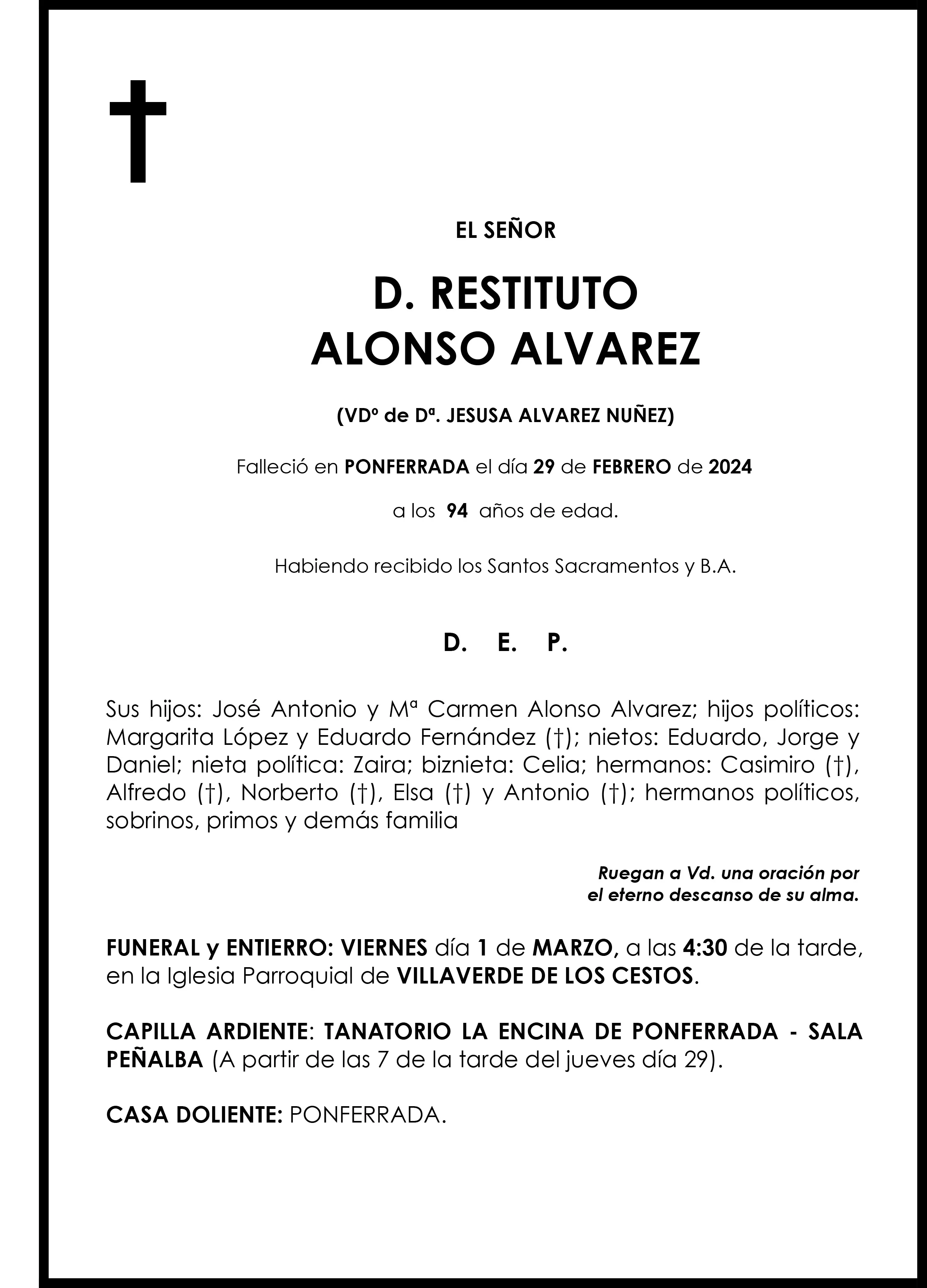 RESTITUTO ALONSO ALVAREZ