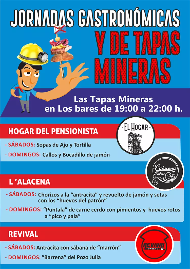 Cartel Jornadas Gastronómicas y de tapas mineras de Fabero.