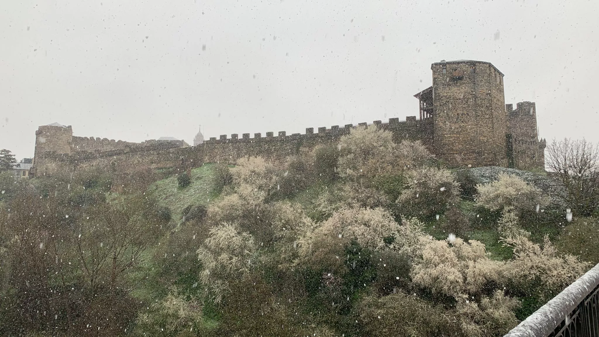 Nieve en el casco antiguo de Ponferrada