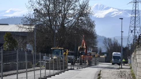 Obra en la Av Milán de Ponferrada