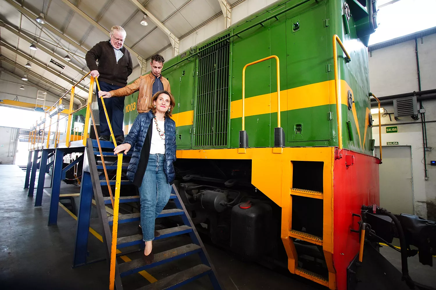 César Sánchez, ICAL. La vicepresidenta del Gobierno y ministra de Transición Ecológica y Reto demográfico, Teresa Ribera, durante su visita a los talleres ferroviarios de Villablino César Sánchez, ICAL. La vicepresidenta del Gobierno y ministra de Transición Ecológica y Reto demográfico, Teresa Ribera, durante su visita a los talleres ferroviarios de Villablino