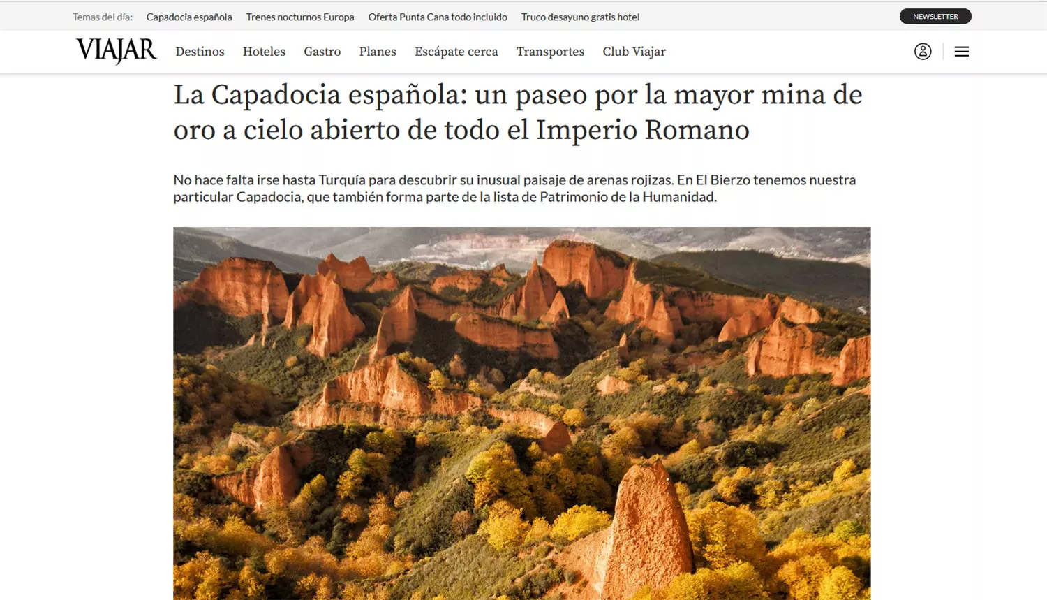 'Viajar' sobrevuela Las Médulas e invita a recorrer la Capadocia española