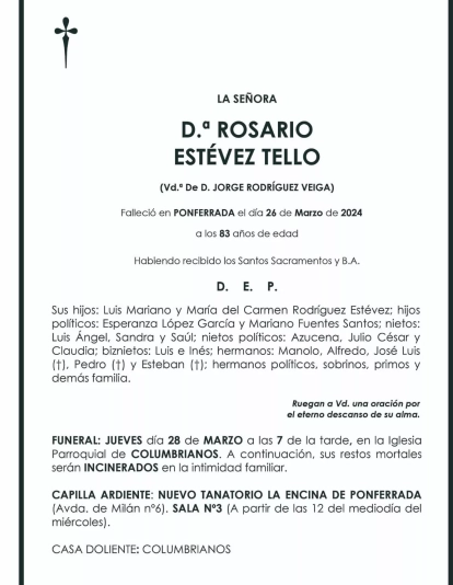 ROSARIO ESTEVEZ TELLO