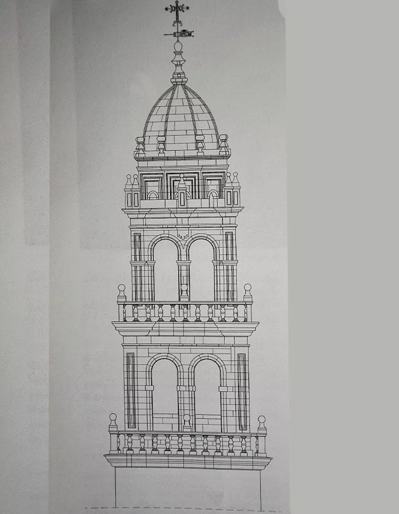 Diseño actual de la torre de La Encina de estilo barroco