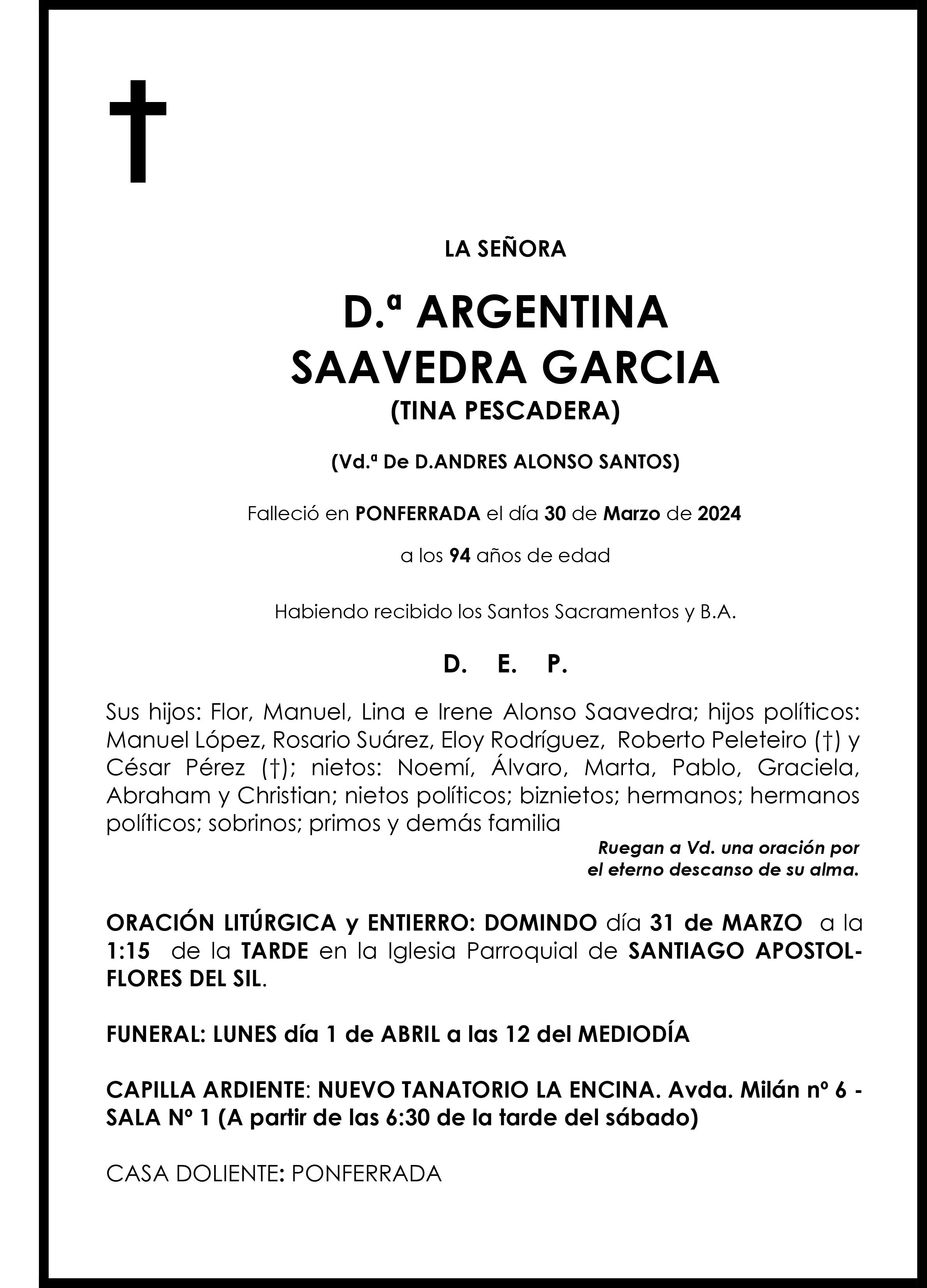 ARGENTINA SAAVEDRA GARCIA