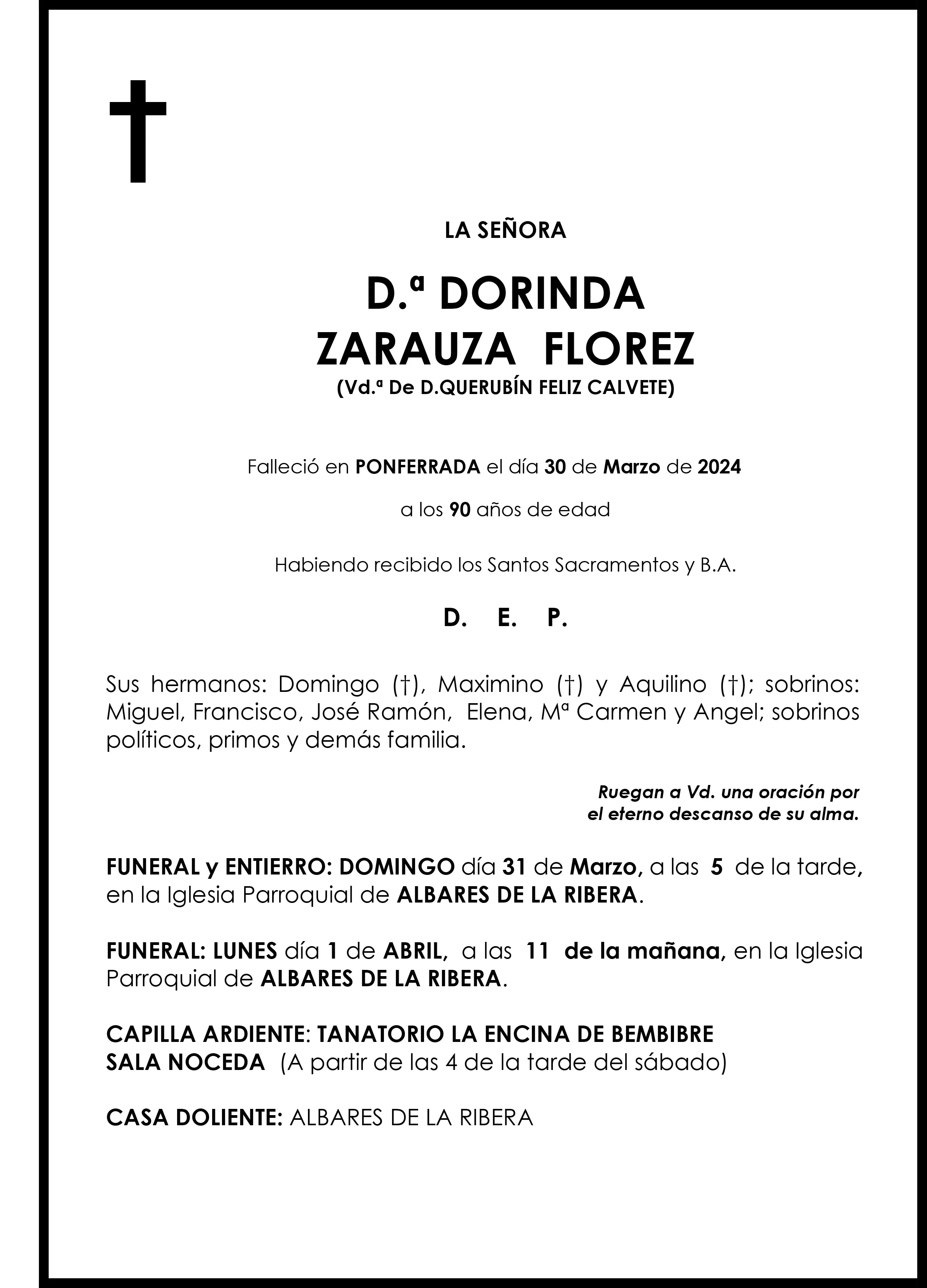 DORINDA ZARAUZA FLORES