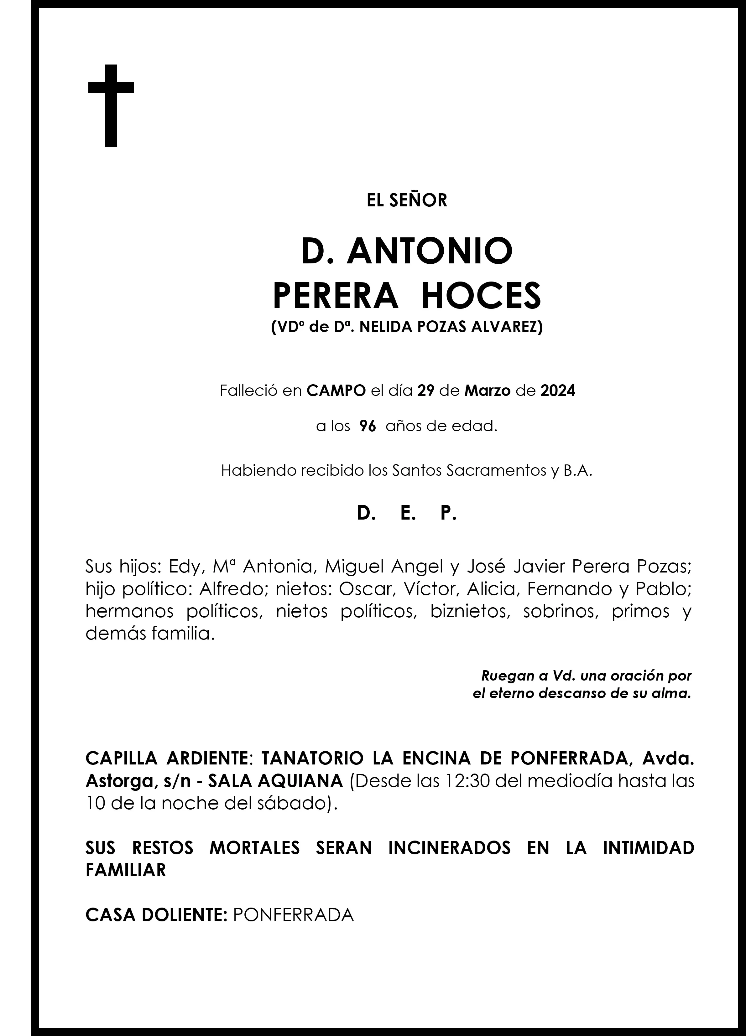 ANTONIO PERERA HOCES