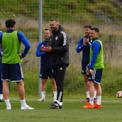 Entrenamiento de la Ponferradina antes de enfrentarse al Tástic de Tarragona.