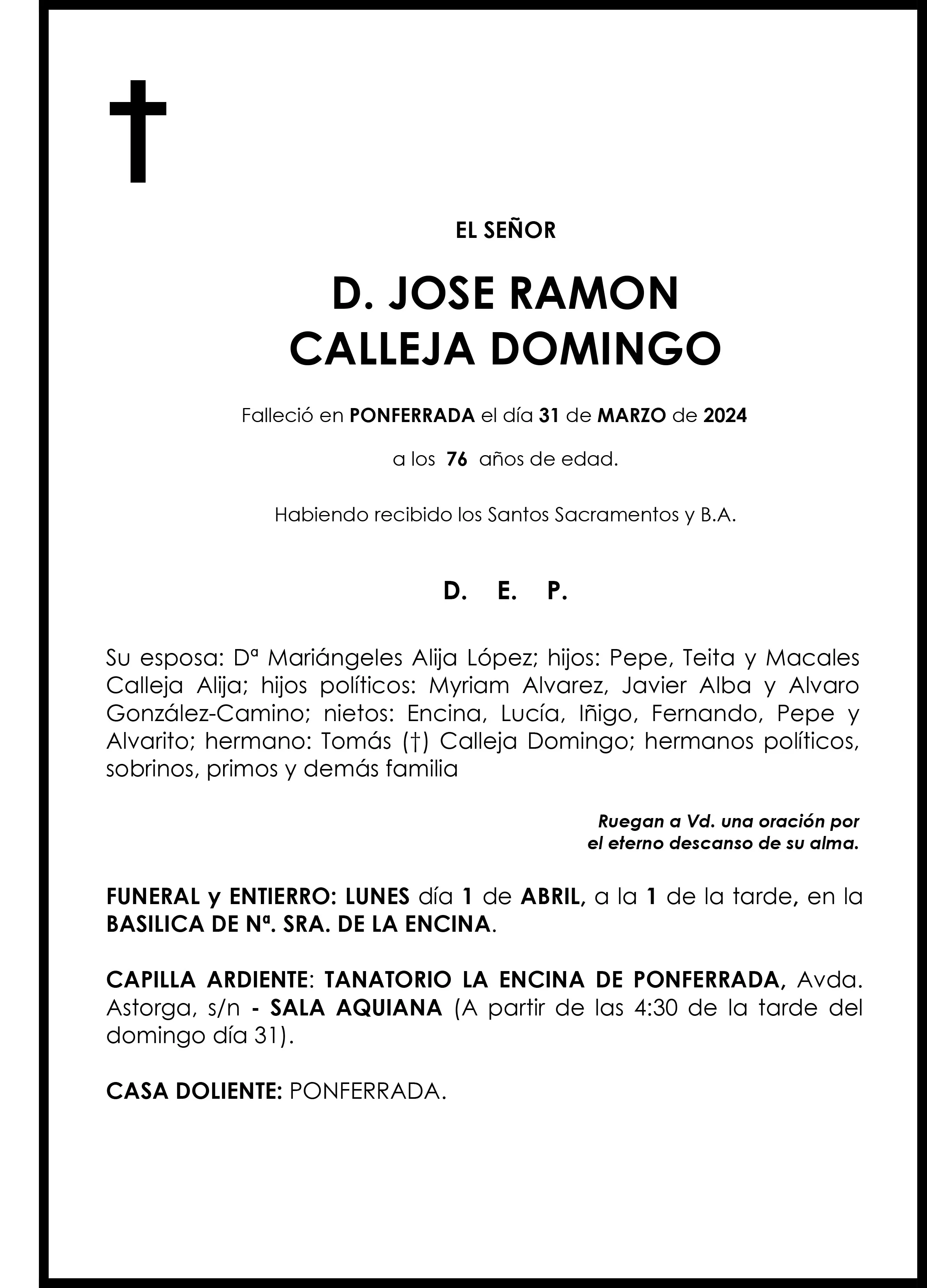 JOSE RAMON CALLEJA DOMINGO
