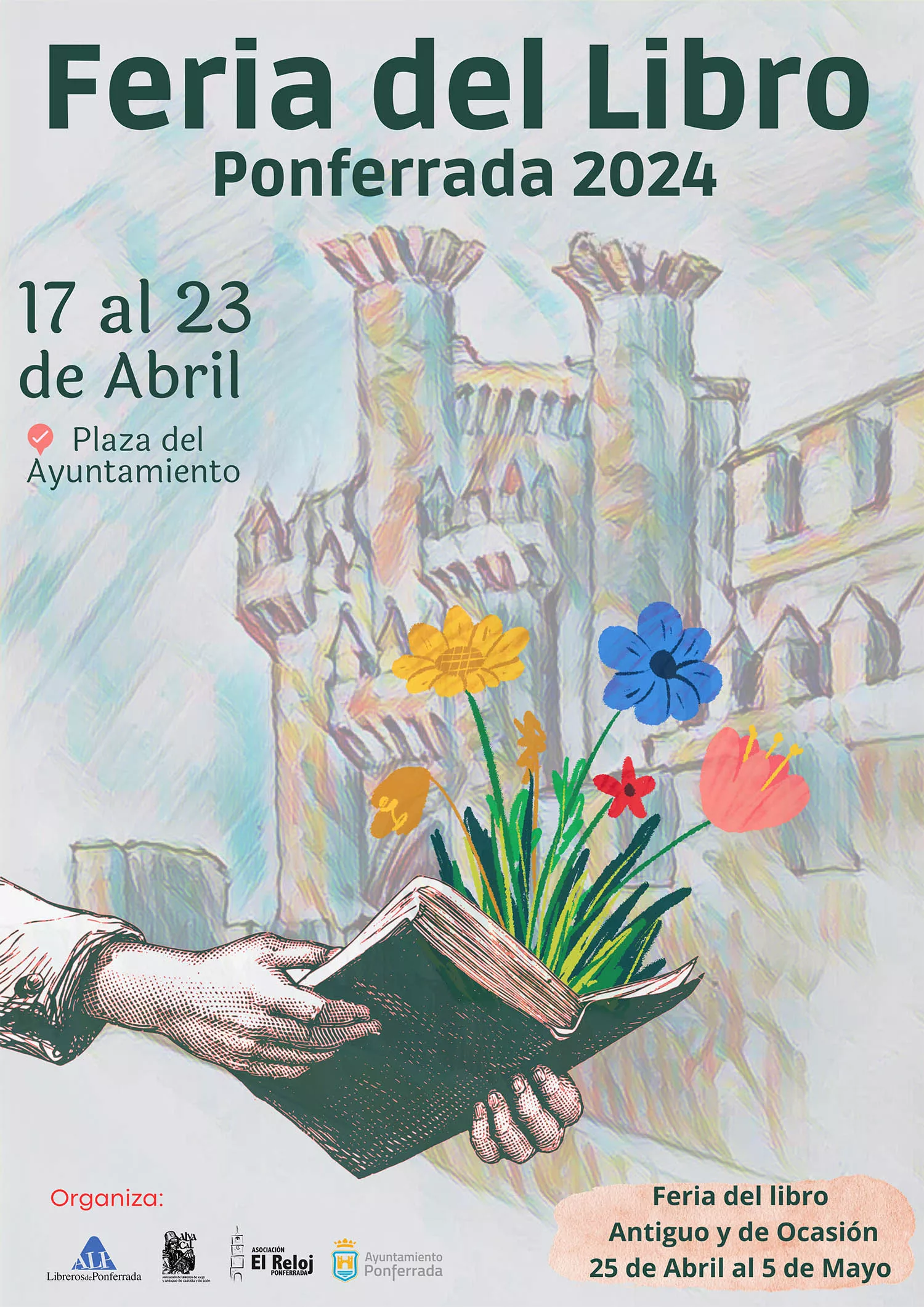 Cartel feria del libro Ponferrada 2024.