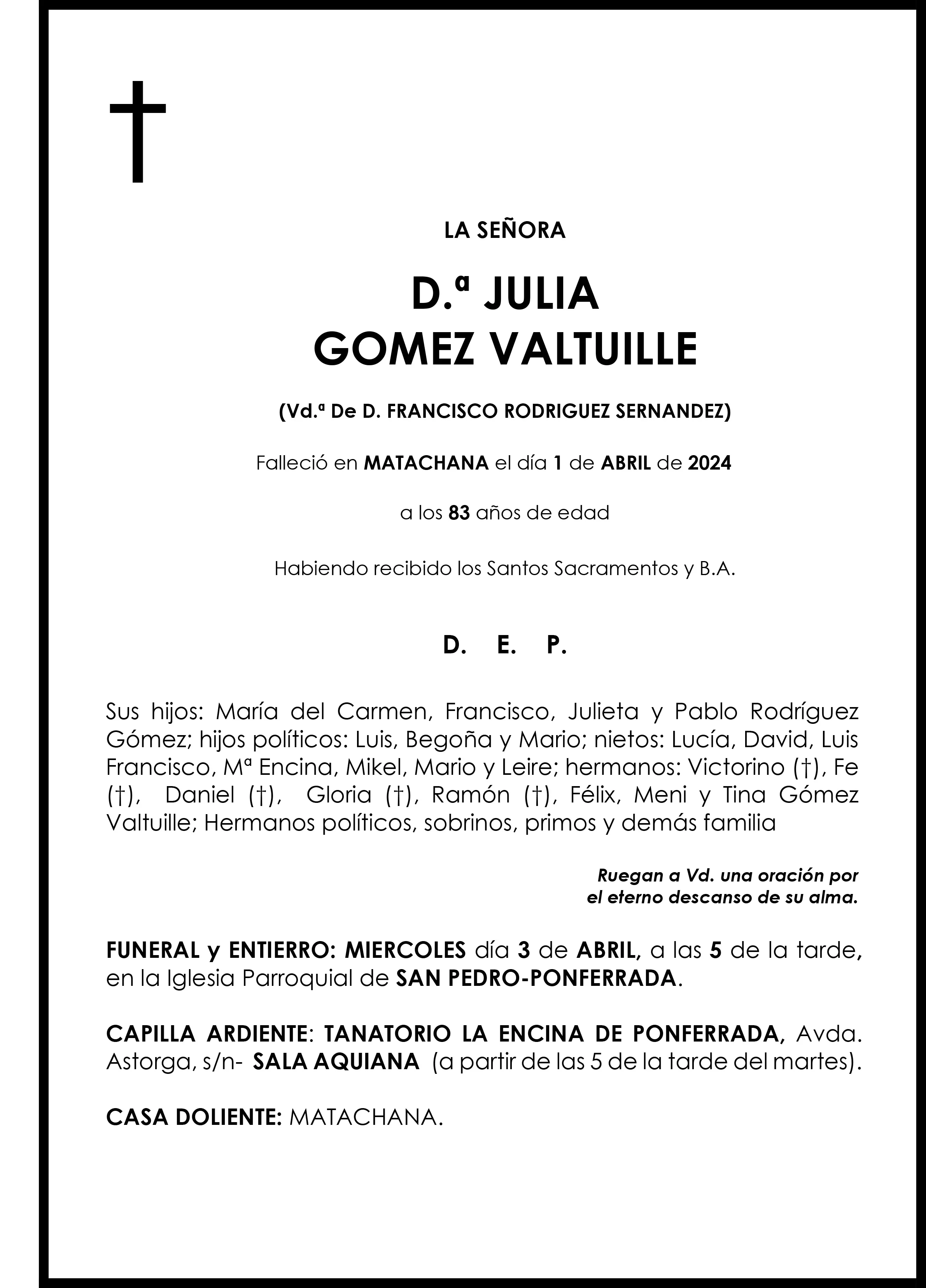 JULIA GOMEZ VALTUILLE