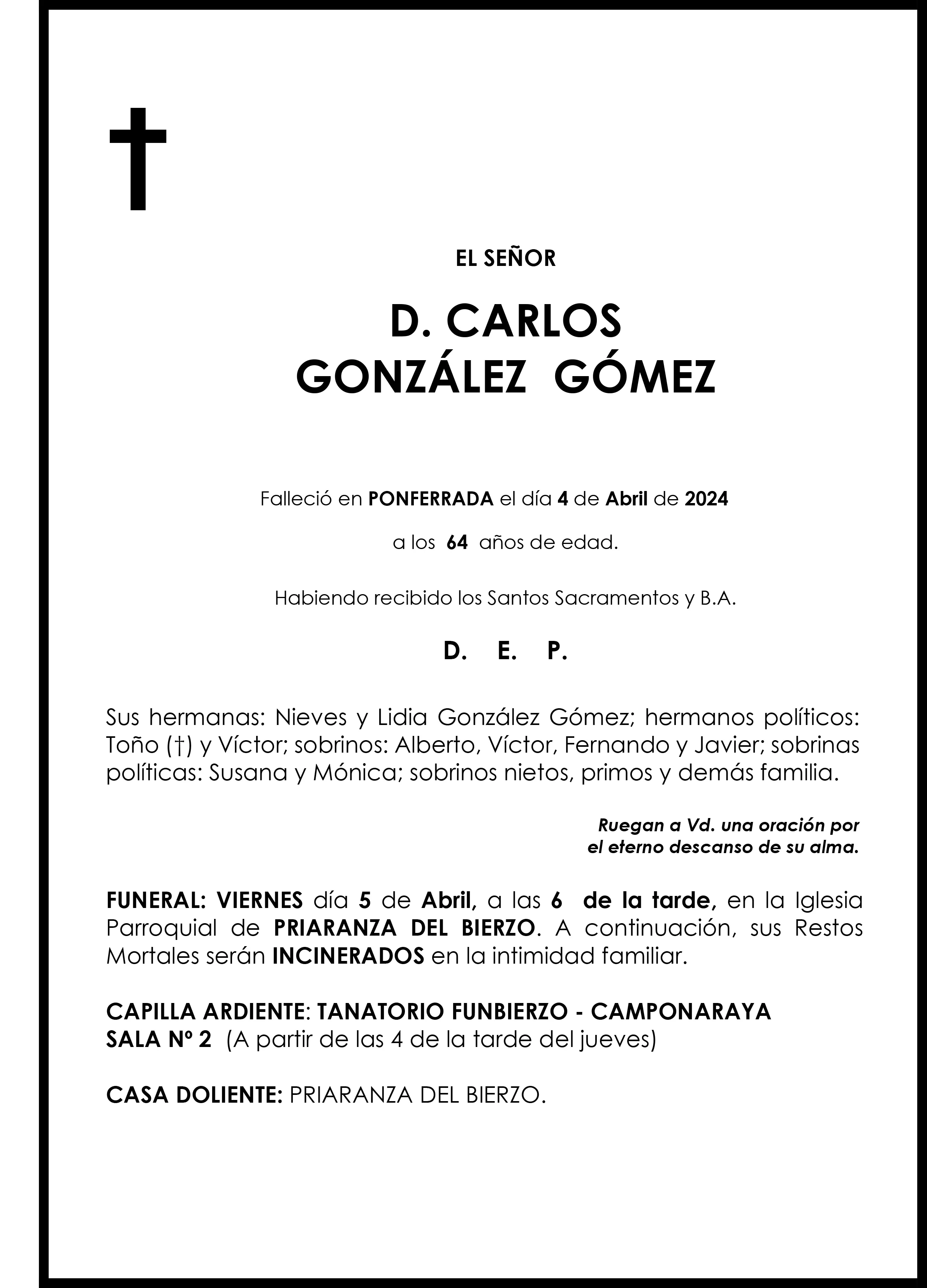 CARLOS GONZALEZ GOMEZ