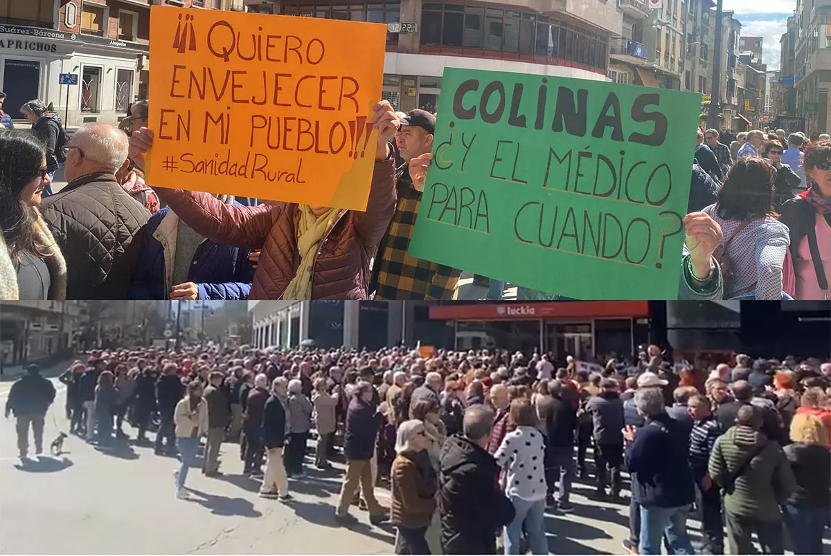 Imagen de la manifestación este sábado por la Sanidad pública en El Bierzo y Laciana