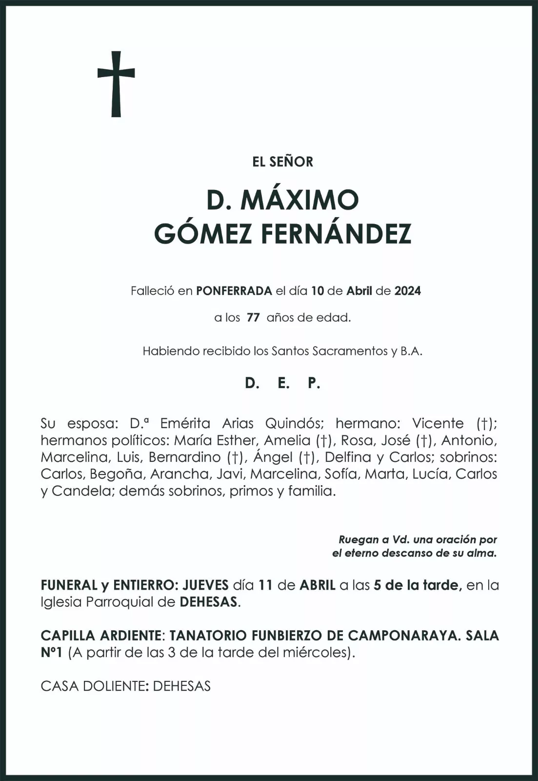 MAXIMO GOMEZ FERNANDEZ