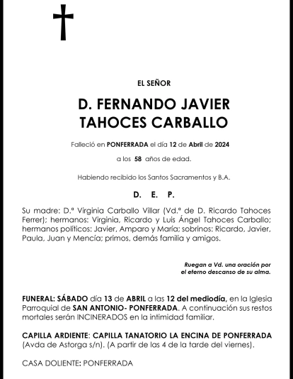 FERNANDO JAVIER TAHOCES CARBALLO