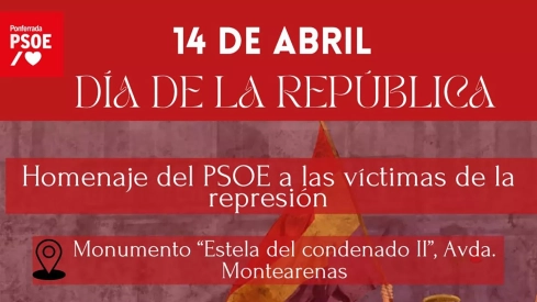 El PSOE de Ponferrada celebra el Día de la República con un homenaje a "las víctimas de la represión"